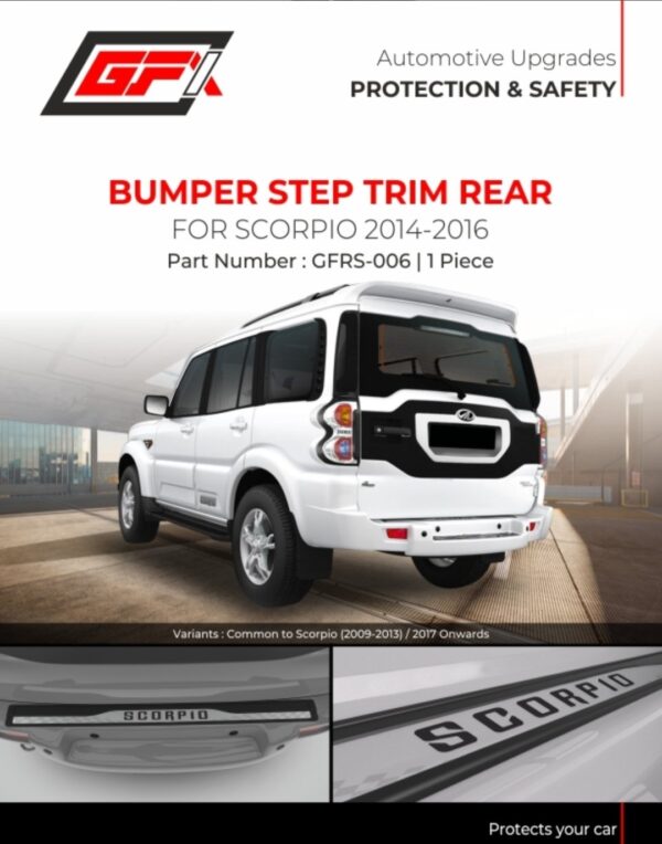 Rear Bumper Step Trim for Mahindra Scorpio 2014–2016 | Premium Scratch Protection Step Plate Guard