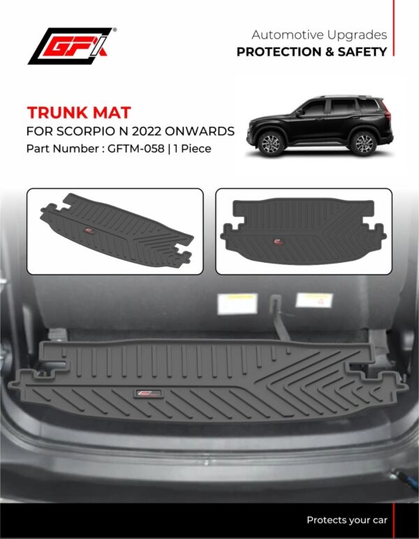 Premium Heavy-Duty Trunk Mat for Mahindra Scorpio-N (2022-Present) - All-Weather Custom Fit Boot Liner (GFTM-058)