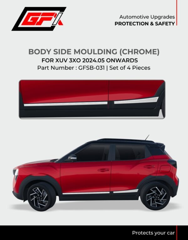 Premium Chrome Body Side Moulding for Mahindra XUV 3XO (2024+) | GFX