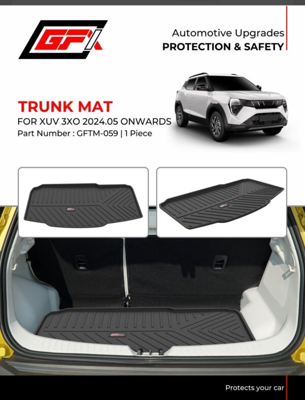 GFX Premium Custom Fit Trunk Mat for Mahindra XUV 3XO (2024 Onwards) | Waterproof Boot Liner & Cargo Tray