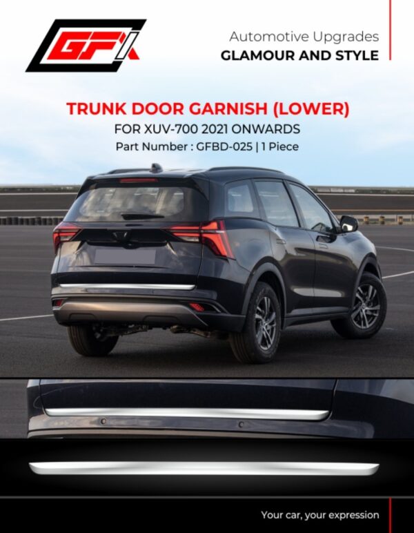 Premium Chrome Trunk Door Garnish (Lower) for Mahindra XUV700 (2021 Onwards) | GFI