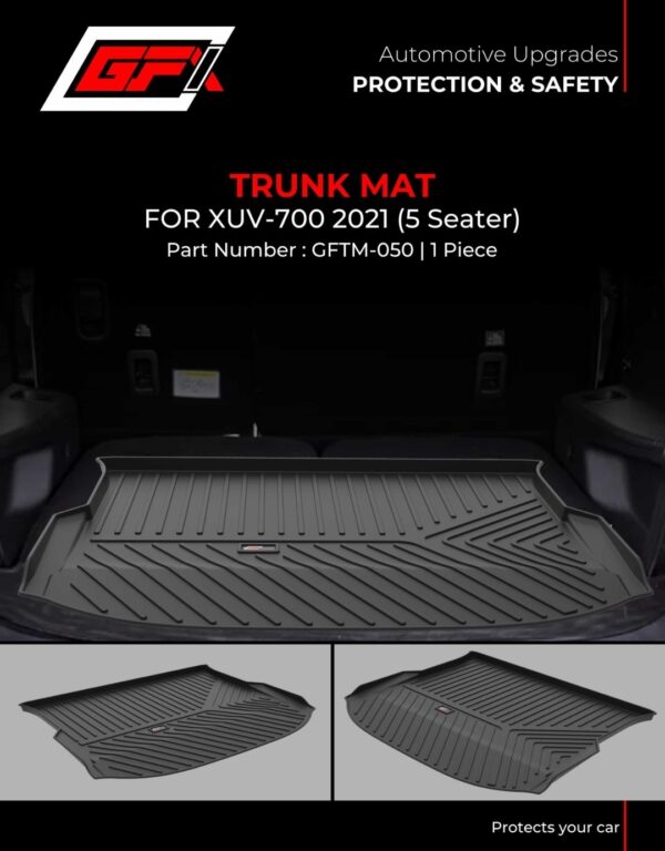 Premium Custom Fit Trunk Mat for Mahindra XUV700 5-Seater (2021+) | Waterproof Boot Liner