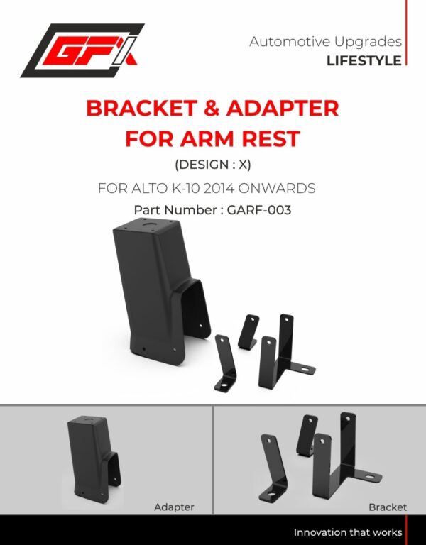 GFX Armrest Bracket & Adapter for Maruti Suzuki Alto K10 (2014 Onwards) | Crezy Car Tech
