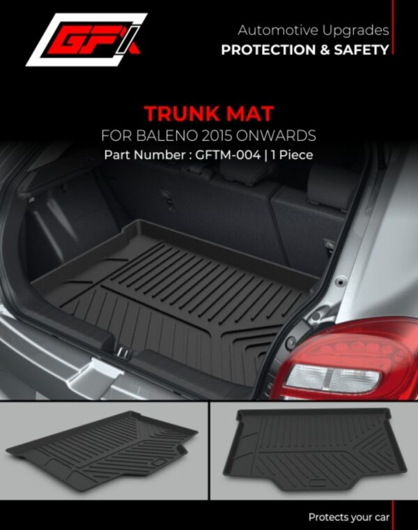 GFX Custom Fit Waterproof Trunk Mat for Maruti Baleno (2015+) & Toyota Glanza (2019+)