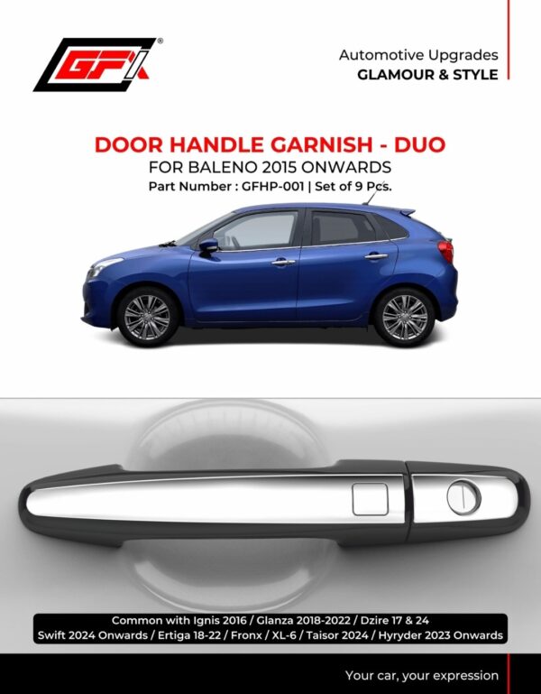 Premium GFX Chrome Door Handle Garnish Duo for Baleno (2015+) & More